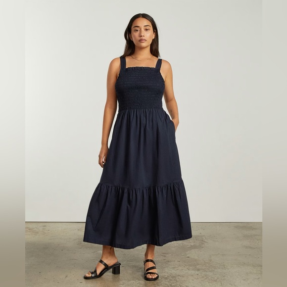 Everlane The Smock Dress in Black - Picture 2 of 5